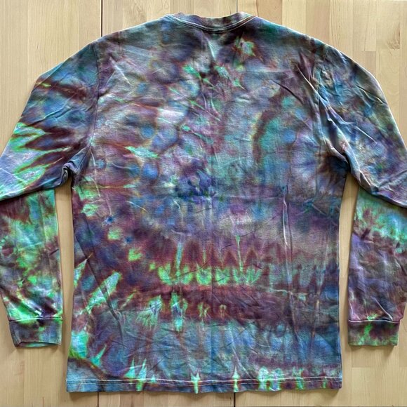Teddy Fresh Unisex Long Sleeve Tee Shirt with Pocket size Medium CUSTOM TIE-DYED - Picture 5 of 8
